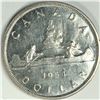 Image 1 : 1954 SWL Queen Elizabeth II Canadian Silver Dollar