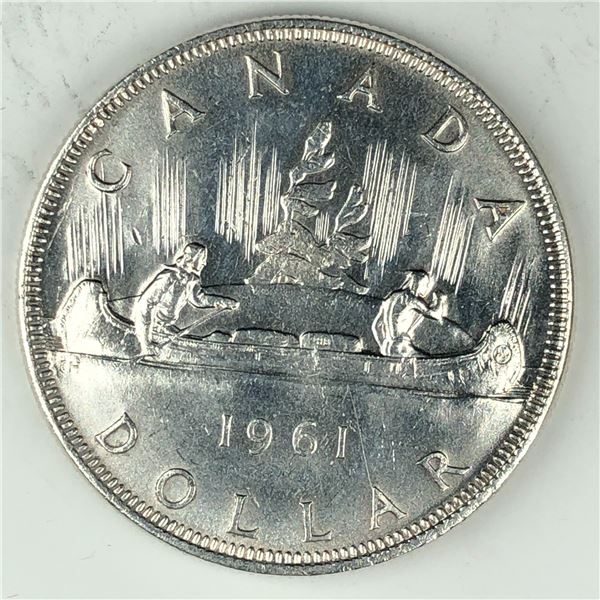 1961 Queen Elizabeth II Canadian Silver Dollar