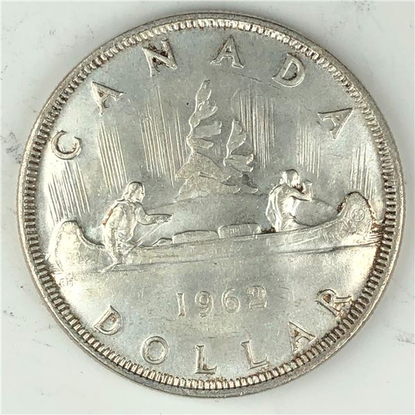 1962 Queen Elizabeth II Canadian Silver Dollar UNC