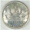 Image 1 : 1963 Queen Elizabeth II Canadian Silver Dollar