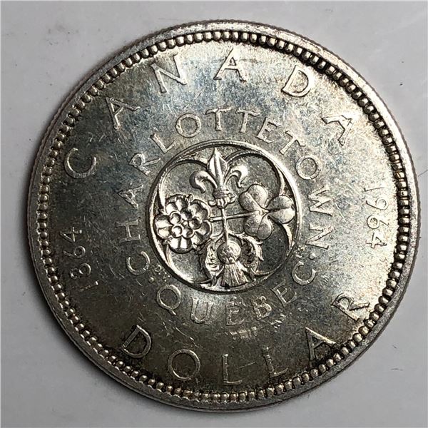 1964 Queen Elizabeth II Canadian Silver Dollar UNC