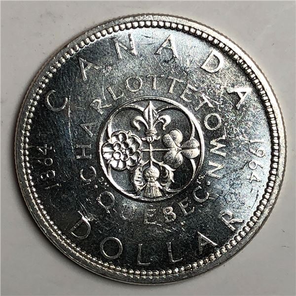 1964 Queen Elizabeth II Canadian Silver Dollar UNC