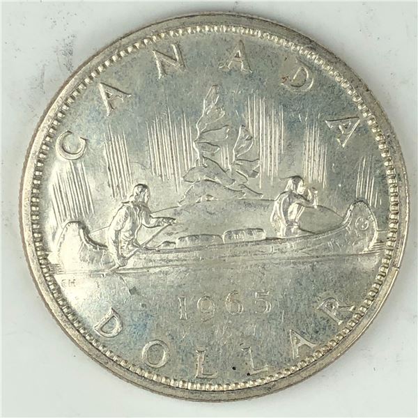 1965 Queen Elizabeth II Canadian Silver Dollar UNC