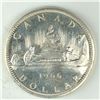 Image 1 : 1966 Queen Elizabeth II Canadian Silver Dollar UNC