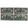 Image 1 : 1937 $1 BC-21c Run of 4 Consecutive Notes Exquisit Example Hard and Rare Find