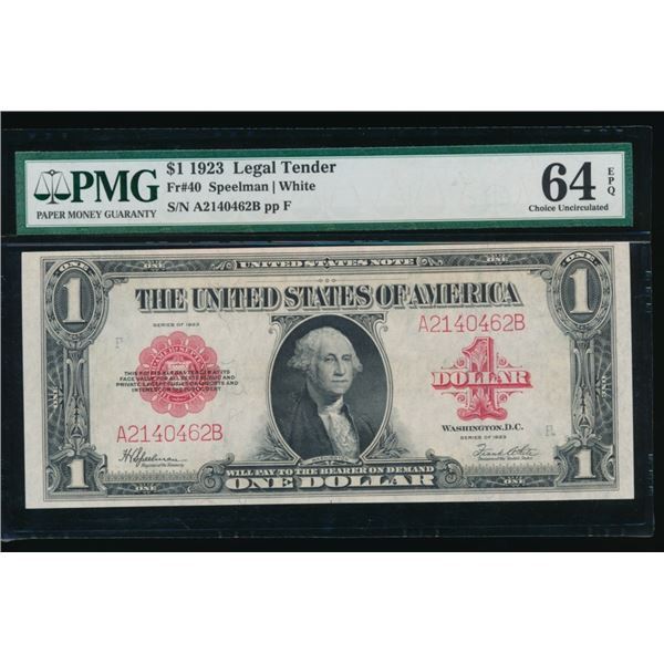 1923 $1 Legal Tender Note PCGS 64EPQ