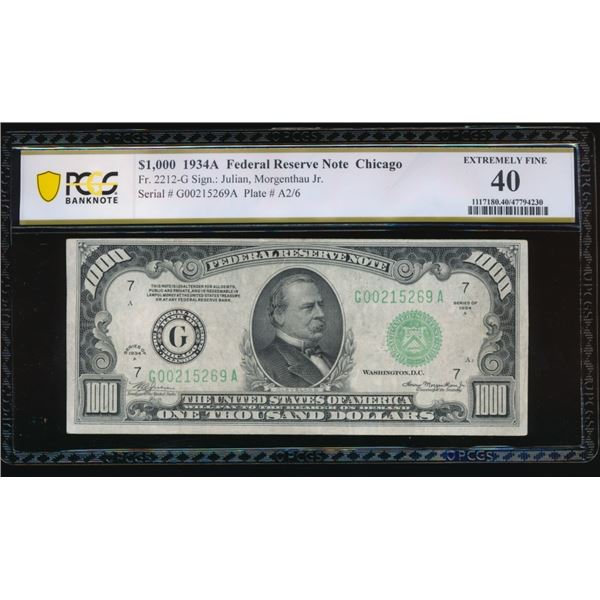 1934A $1000 Chicago FRN PCGS 40