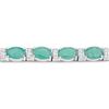 Image 2 : Plated Rhodium 10.12ctw Emerald and White Topaz Bracelet
