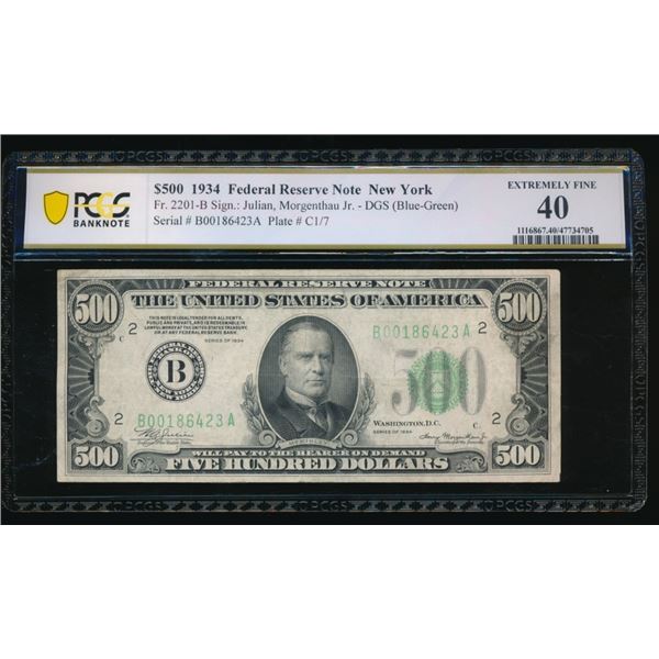 1934 $500 New York FRN PCGS 40