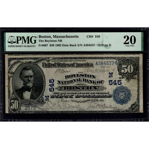 1902 $50 Boston MA National PMG 20