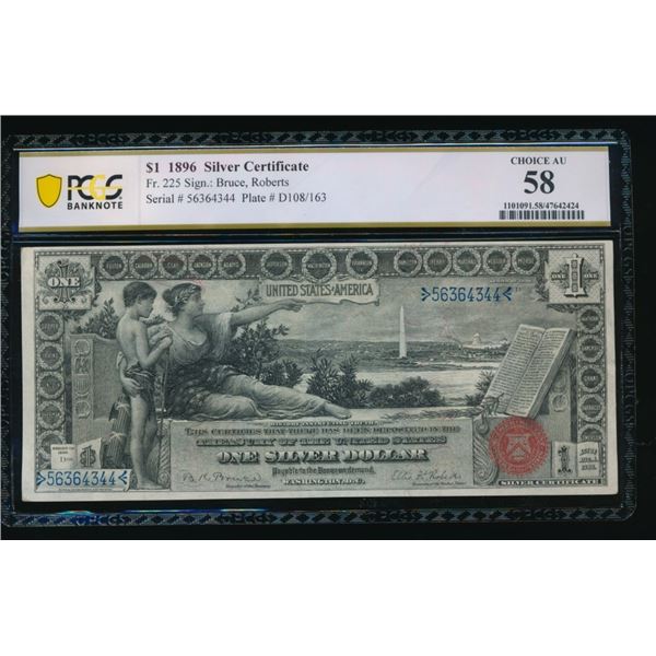 1896 $1 Educational Silver Certificate PCGS 58