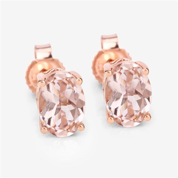 14KT Rose Gold 0.90ctw Morganite Earrings