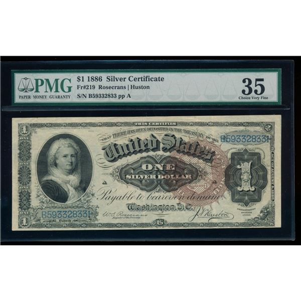 1886 $1 Martha Washington Silver Certificate PMG 35