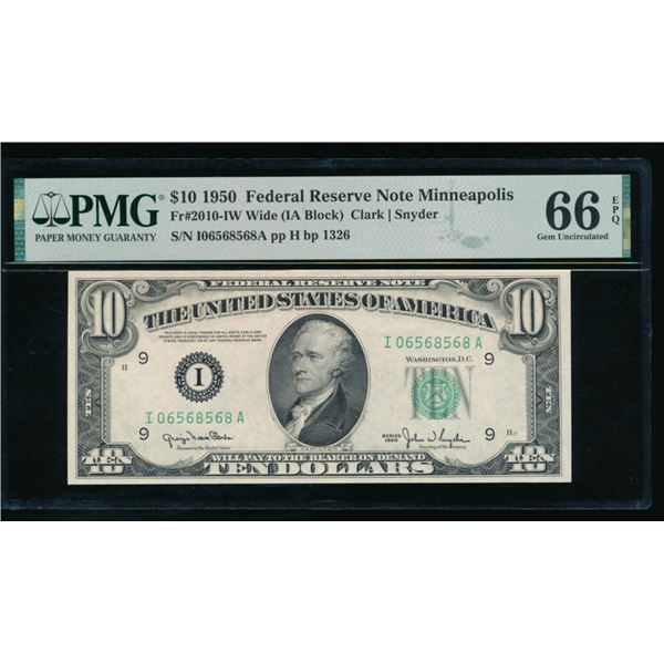 1950 $10 Minneapolis FRN PMG 66EPQ