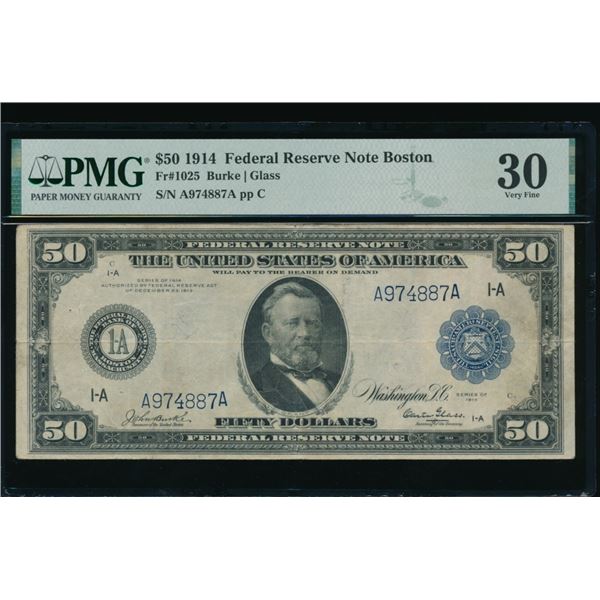 1914 $50 Boston FRN PMG 30