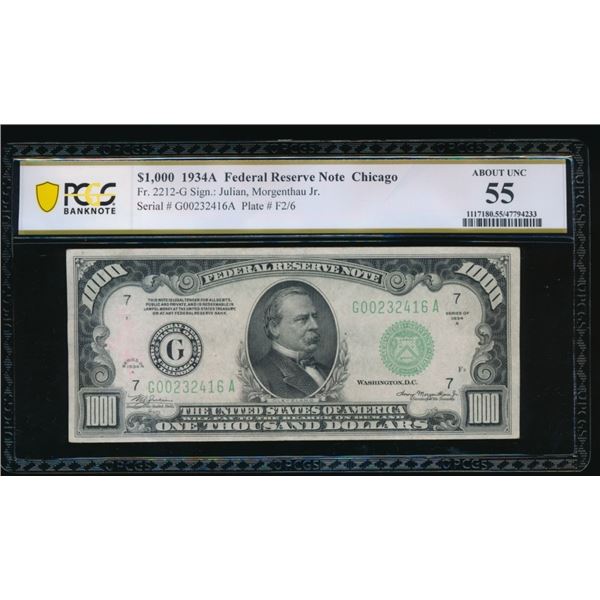 1934A $1000 Chicago FRN PCGS 55