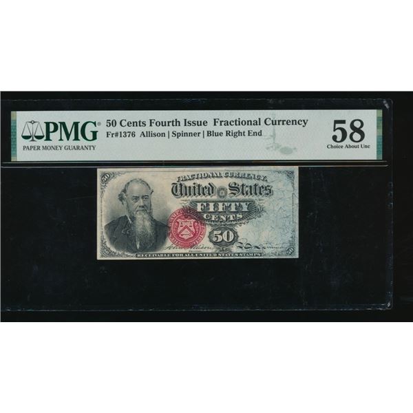 50 Cent Fourth Issue Fractional PMG 58