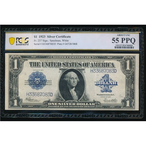 1923 $1 Silver Certificate PCGS 55PPQ