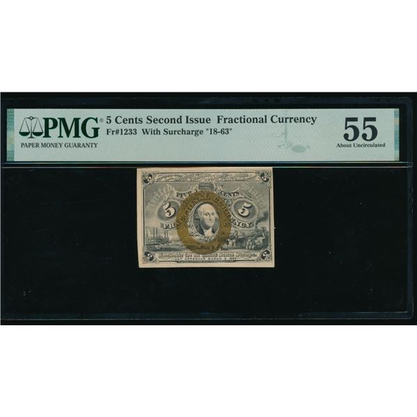 5 Cent Second Issue Fractional PMG 55