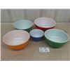 Image 1 : 5 Colored Pyrex Mixing Bowls 