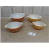 Image 1 : 4 Orange Pyrex Mixing Bowls