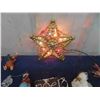 Image 2 : Light Up Gold Star Tree Topper -Working , 30 Plus Ornaments