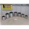 Image 1 : 2 Vintage Aluminum Canister Sets - 3 Piece Set & 4 Piece Set 