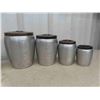 Image 2 : 2 Vintage Aluminum Canister Sets - 3 Piece Set & 4 Piece Set 