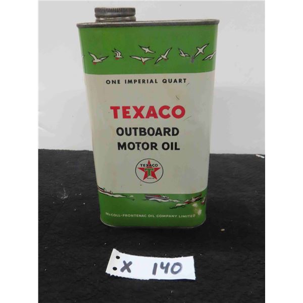 Texaco Outboard Motor Oil Quartz Can 