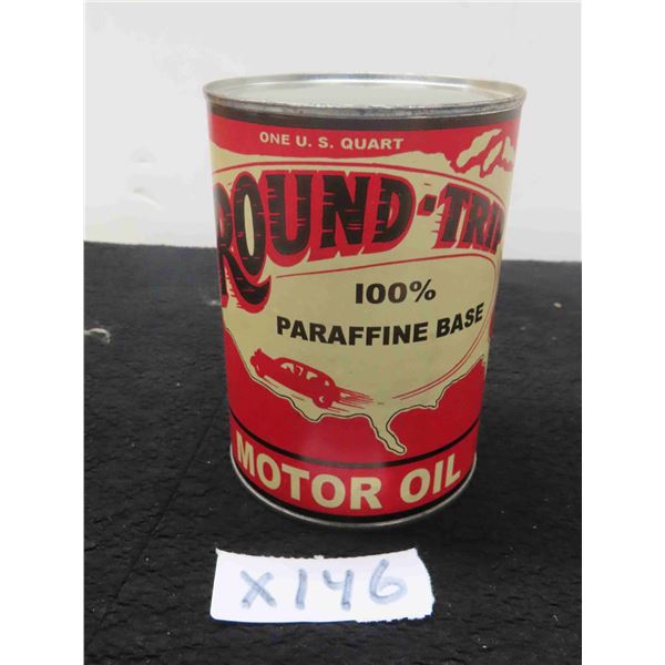 Round Trip Motor Oil Quartz Reproduction Can 