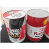 Image 2 : (4) Shell Quartz Oil Cans - (2) Super Plus Multigrade (1) Rotella S (1) Aeroshell