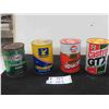 Image 1 : (4) Oil Quartz Cans with Product - Enco Turbo Oil , Ultramar Ultralube , 