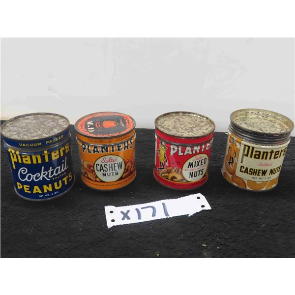 (4) Planters Peanuts 4 OZ Tins 