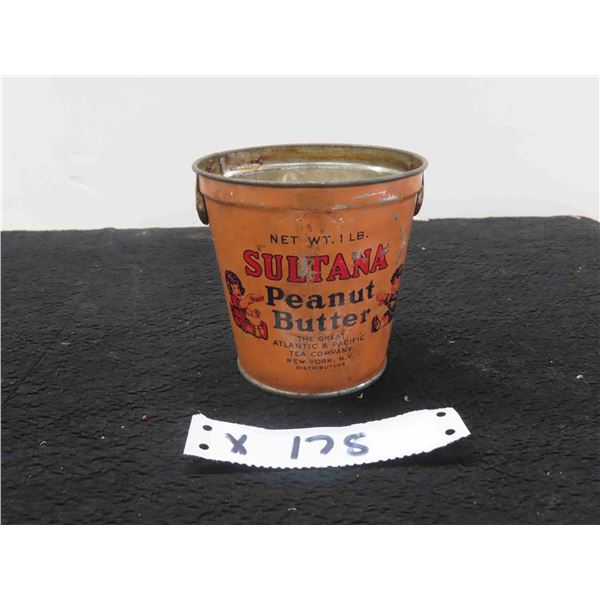 Sultana Peanut Butter 1LBS Tin No Lid or Handle