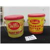 Image 1 : (2) Peanut Butter 5LBS Tins with Lids and Handle - Swifts & Shedds