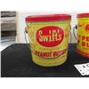 Image 2 : (2) Peanut Butter 5LBS Tins with Lids and Handle - Swifts & Shedds