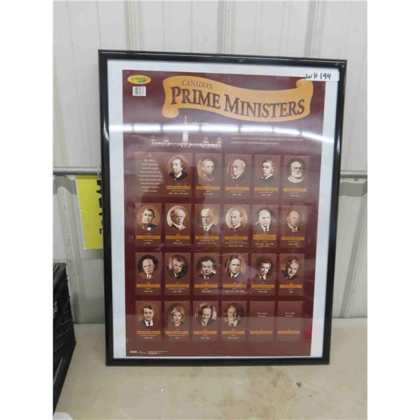 Framed Prime Ministers of Canada Poster & Rare Einstein Picture 