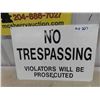 Image 1 : No Trespassing Metal Sign 14'' x 20''