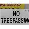 Image 2 : No Trespassing Metal Sign 14'' x 20''