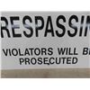 Image 3 : No Trespassing Metal Sign 14'' x 20''