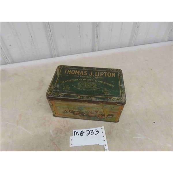 Lipton Tea Tin with Great Lithographics 4 1/2'' x 9'' x 6''