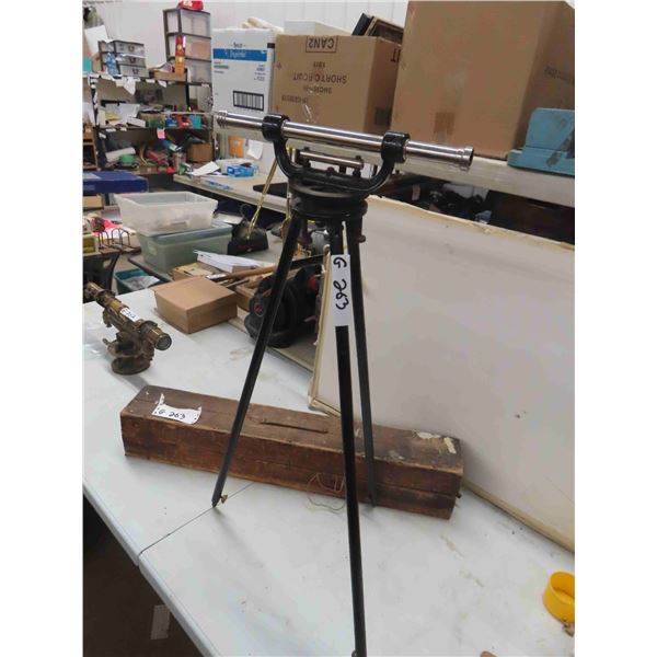 Vintage Surveying Transit by L.S. Starrett Company with Tripod and