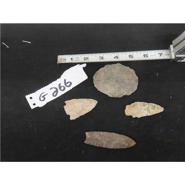 4 Stone Arrowheads