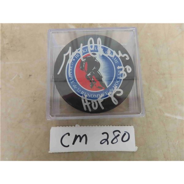 Gerry Cheevors Signed Hall of Fame Puck