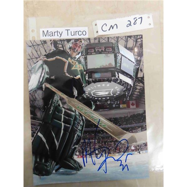 Marty Turco Signed 8'' x 10''