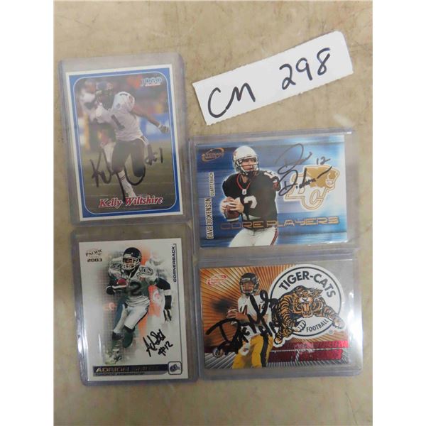 4 Assorted Signed CFL Cards