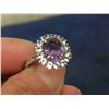Image 4 : New Natural Amethyst & White Topez on Silver Band 4.10 Total Carats