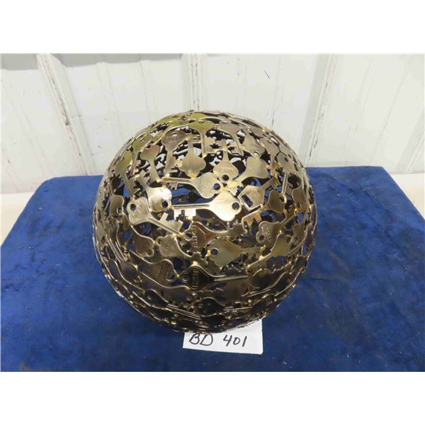 Really Strange Folk Art Orb Made From House Keys Welded Together 