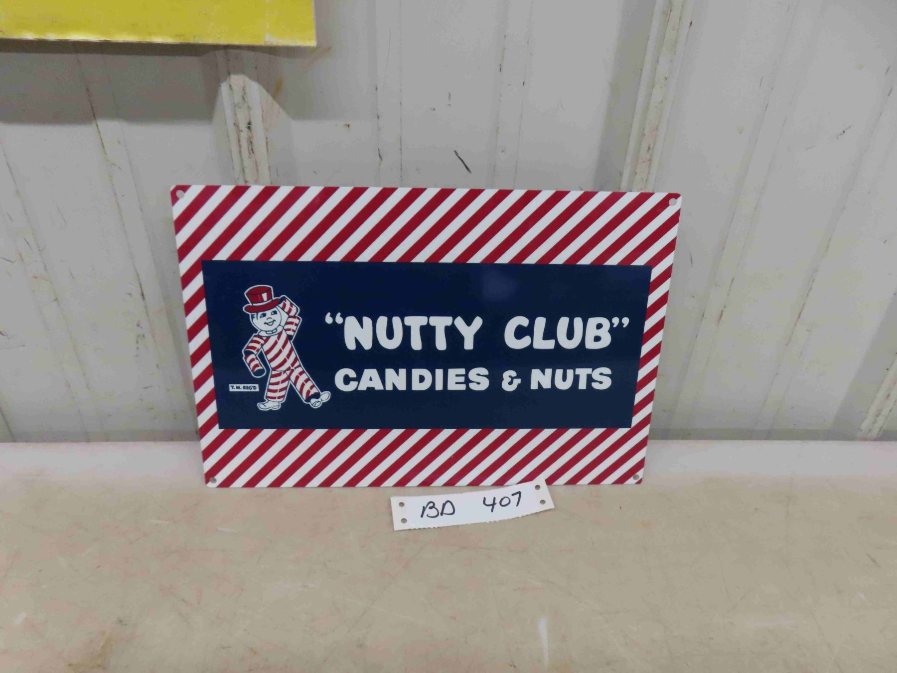 Nuts In Store Sign Nutty Club Candies and Nuts Metal Sign 12'' x 8'' Limited Edition #3