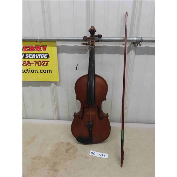 Antique Violin and Bow -Both in Good Condition, No Cracks or Breaks , Just 